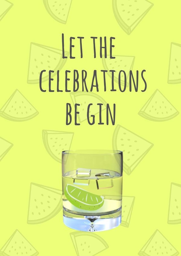 Gin celebrate Birthday Card 33079 created by Flamingo Lingo by Jenny
