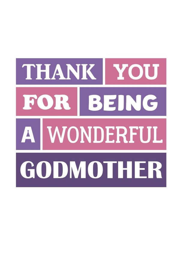 Birthday Card For Godmother, Thank You Godmother created by SixElevenCreations