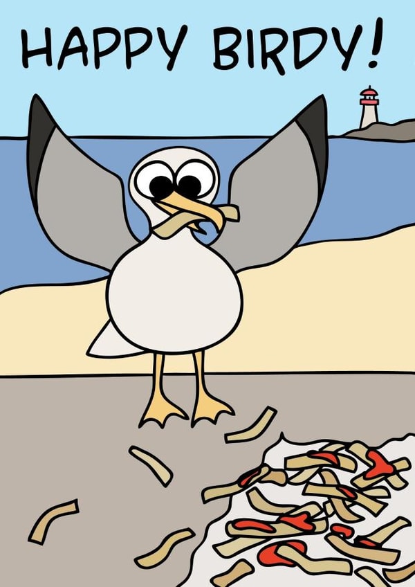 Happy Birdy Seagull Card created by Kim Onyskiw