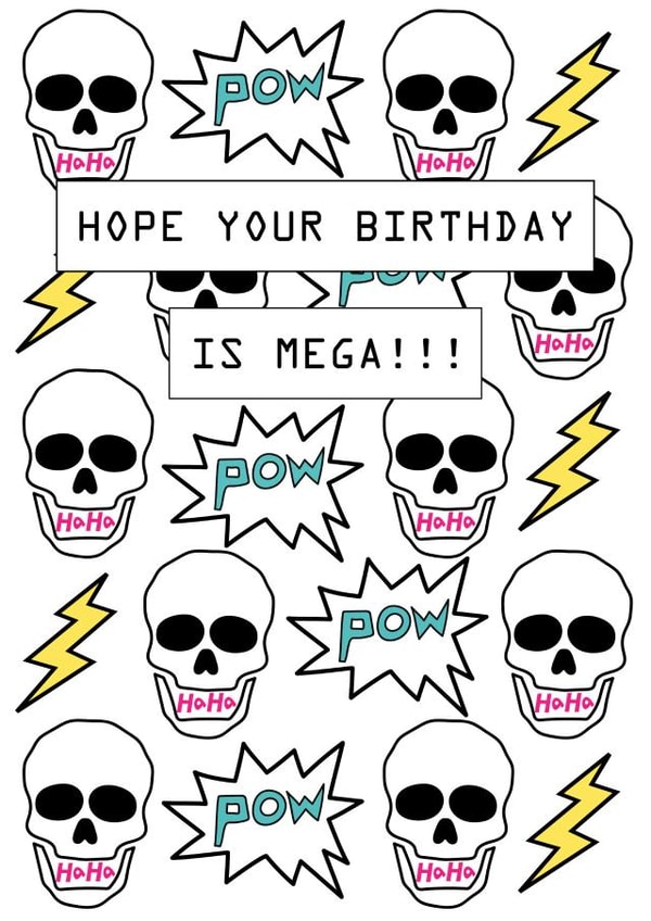 skulls mega Birthday Card 5559 created by Memelou
