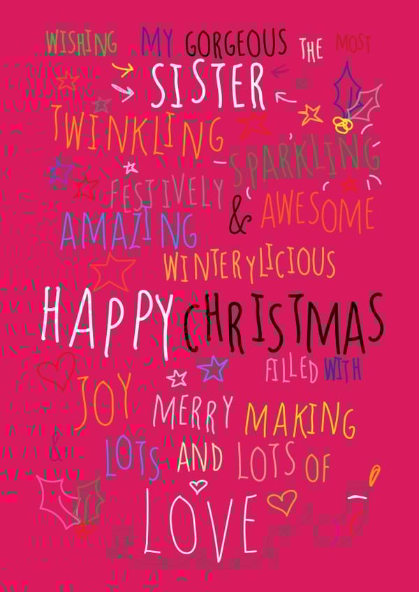 sister sis Christmas Card 27965 created by Love and Happy Stuff