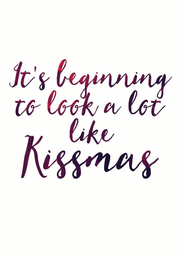 Kissmas Romantic Christmas Card created by Sweetlove Press