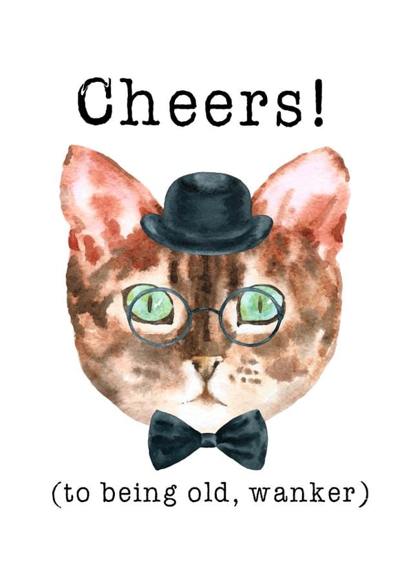 cat wanker Birthday Card 33064 created by Emma M. Ezzie