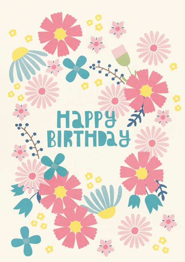 Happy Birthday Card With Flowers created by Alice Potter