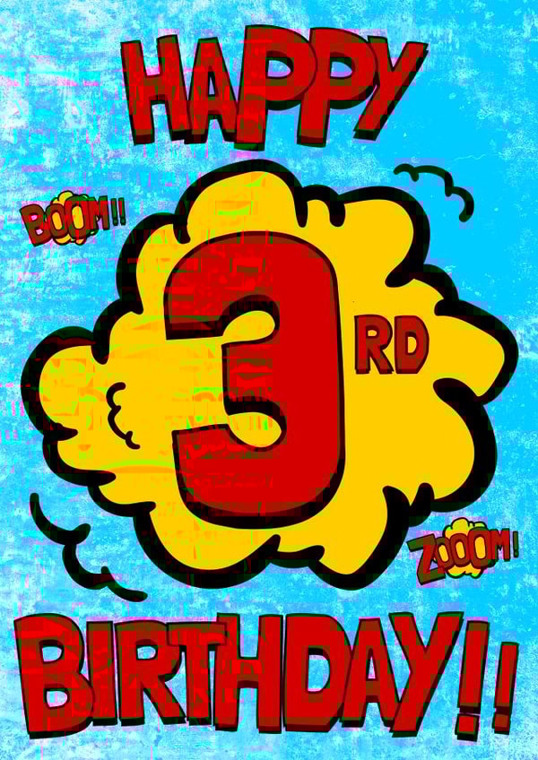 3 third Birthday Card 9932 created by Alex Dato