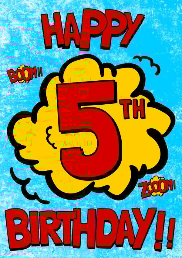 5 five Birthday Card 9933 created by Alex Dato