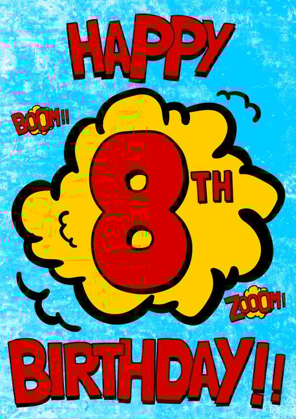 8 eight Birthday Card 9935 created by Alex Dato