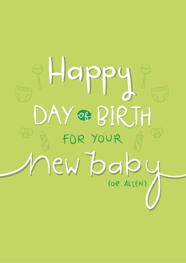 baby funny New Baby Card 10802 created by The Happy Life Balance Co.