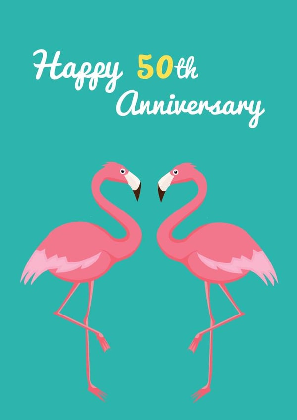flamingo 50 Anniversary Card 4228 created by Ilka Dickens