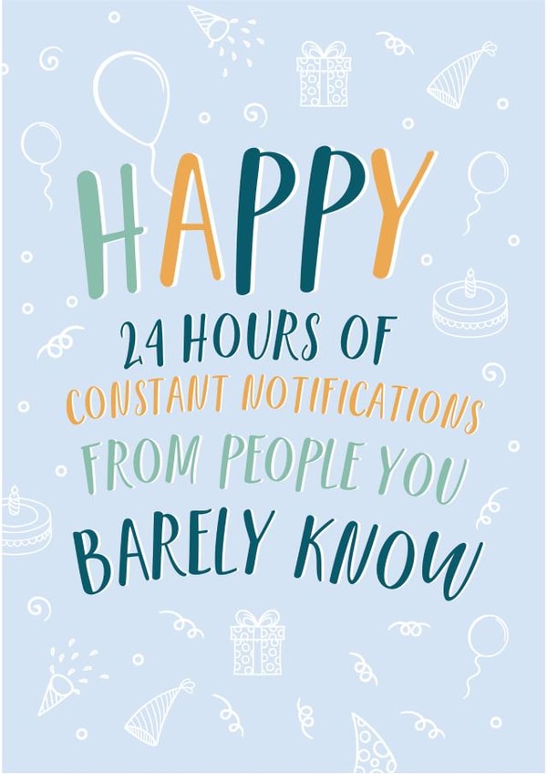 funny facebook Birthday Card 11302 created by PAPR Boutique