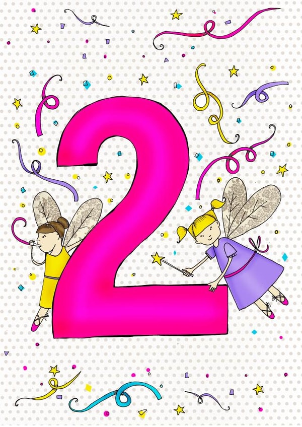 Cute 2nd Birthday Card - Fairies - For Her created by Ryland Studios