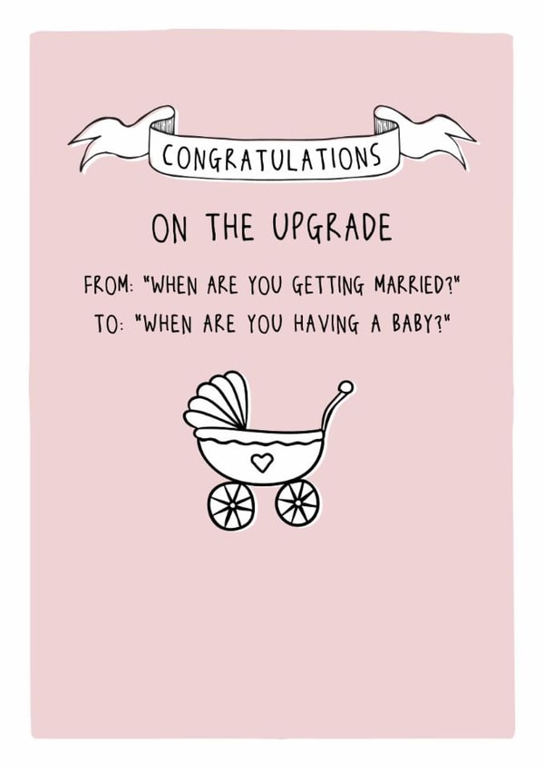Congratulation on the upgrade - Funny wedding card created by Prairie Chick Prints