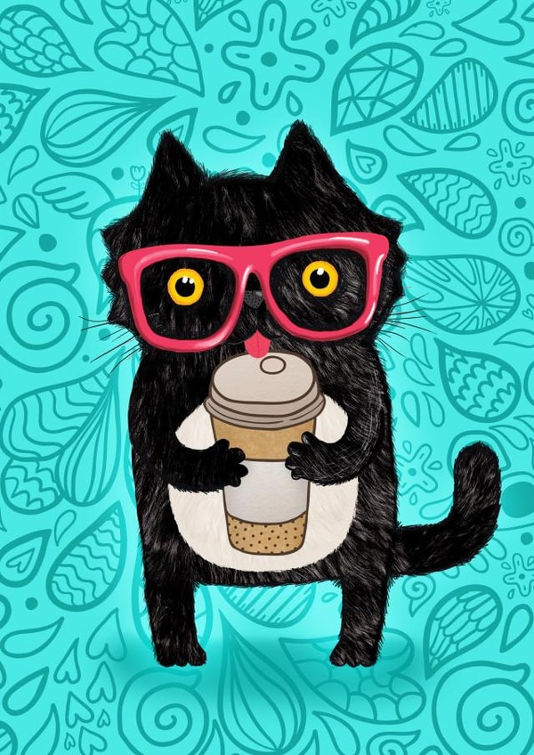 cat coffee Card 22917 created by Anna Alekseeva