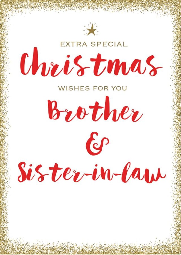 Extra Special - Christmas Wishes For You Brother and Sister In Law - Glitter - In Laws - Christmas Card created by Always Sparkle