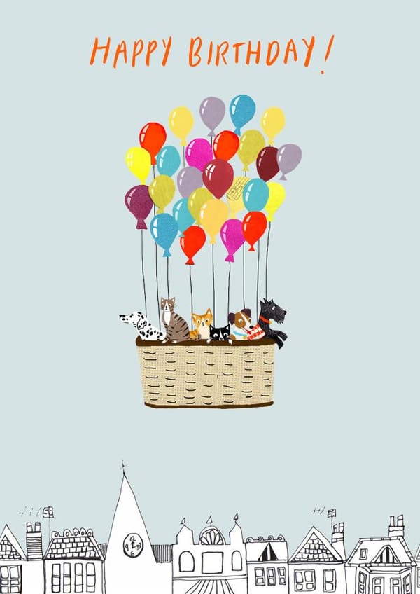 dog balloons Birthday Card 25080 created by Just like Sophie