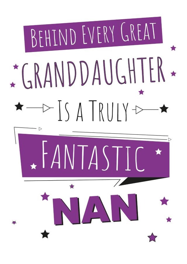 Celebrate your Nan with this heartfelt card. Perfect from her grandchild created by Yeti Design