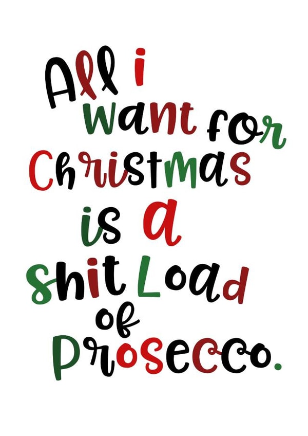 prosecco funny Christmas Card 30818 created by Parsy Designs