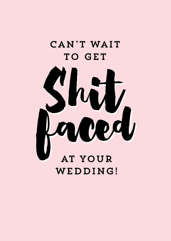 Rude Engagement card - pink and black 1001 created by Percy & Pearl