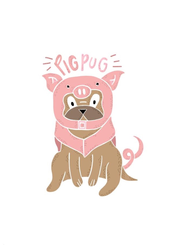 pug dog Birthday Card 28243 created by Leanne Parkinson