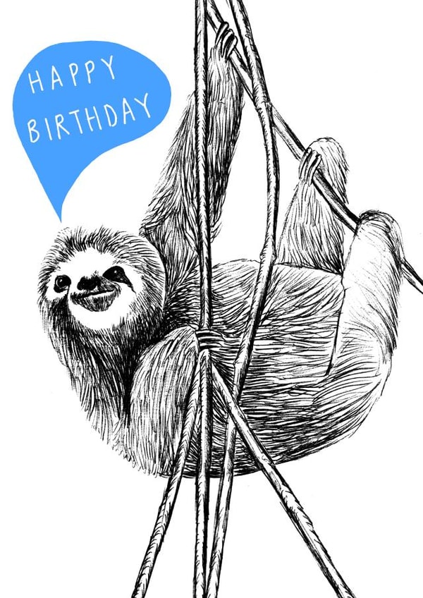 cute sloth Birthday Card 2167 created by Charly Clements