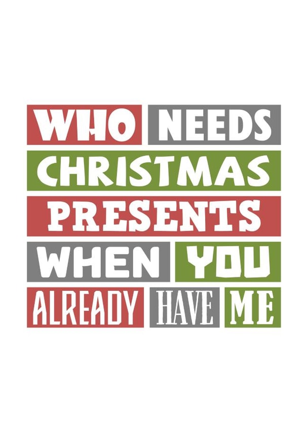 Cheeky Christmas Card For Wife, Mum, Husband, Dad created by SixElevenCreations