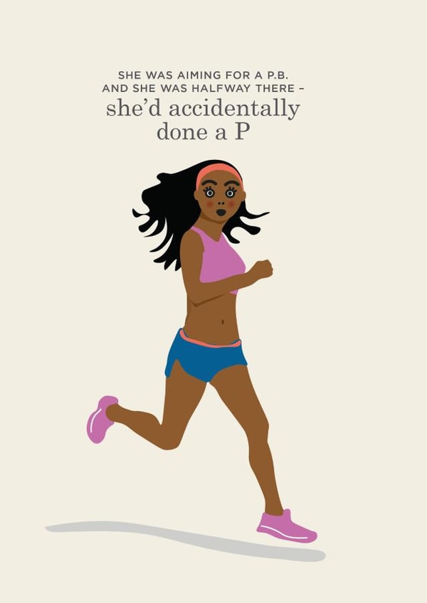 Runner's personal best funny birthday card created by Tess Cards