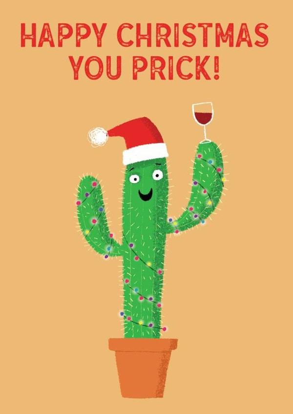 Cactus funny Christmas card card