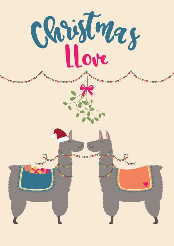 llama love Christmas Card 3833 created by Wink Design - Michelle Roberts