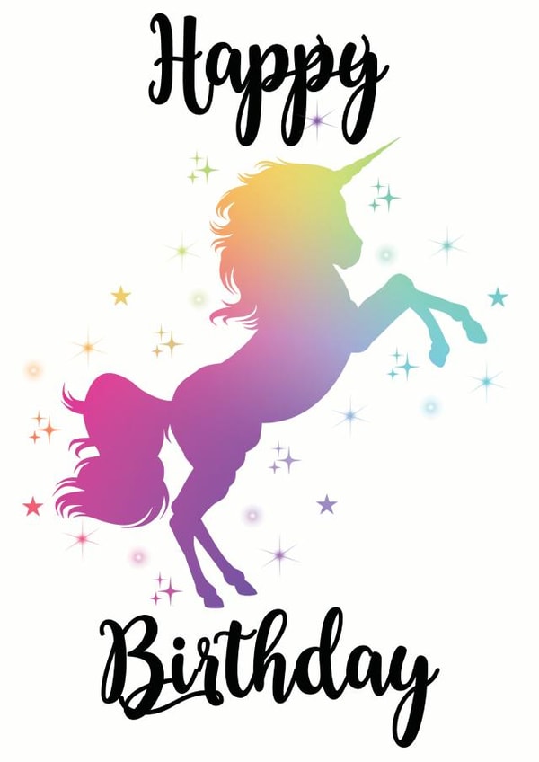 unicorn rainbow Birthday Card 31421 created by CREASHAN