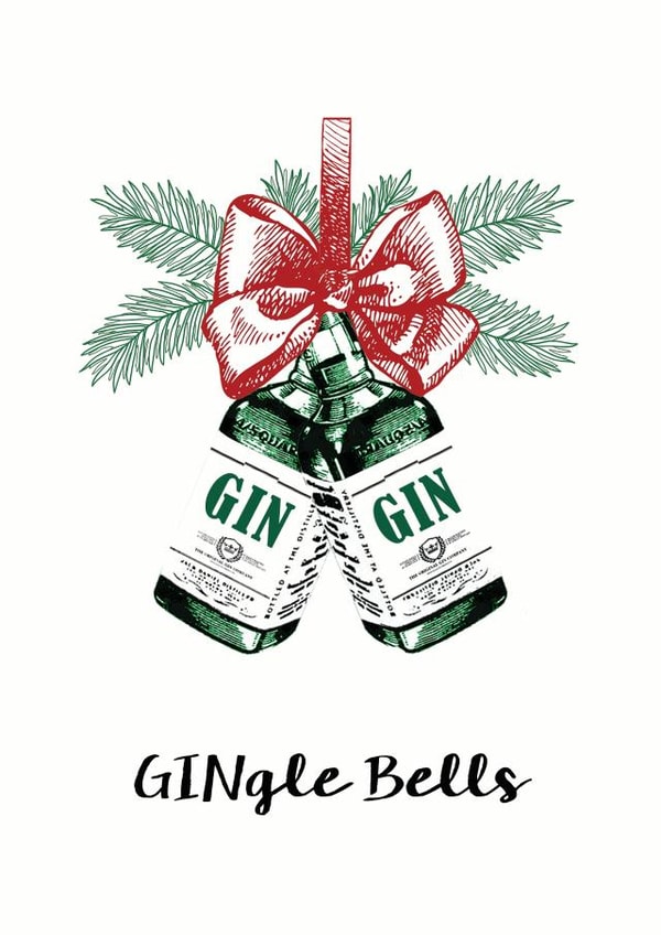 xmas gin Christmas Card 8917 created by Of Life & Lemons Ltd.