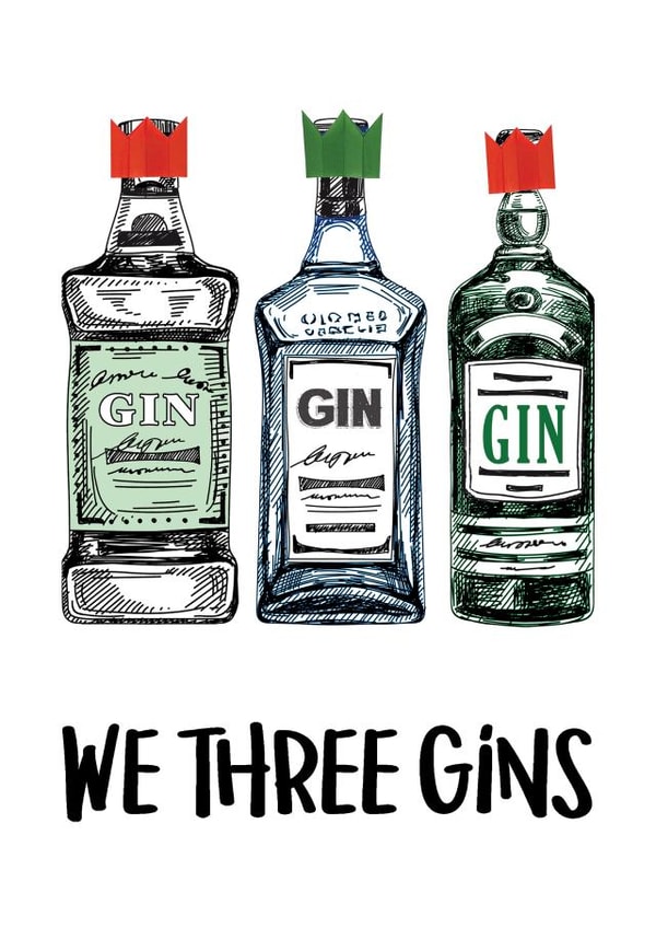 Xmas Gin Christmas Card 8918 created by Of Life & Lemons Ltd.