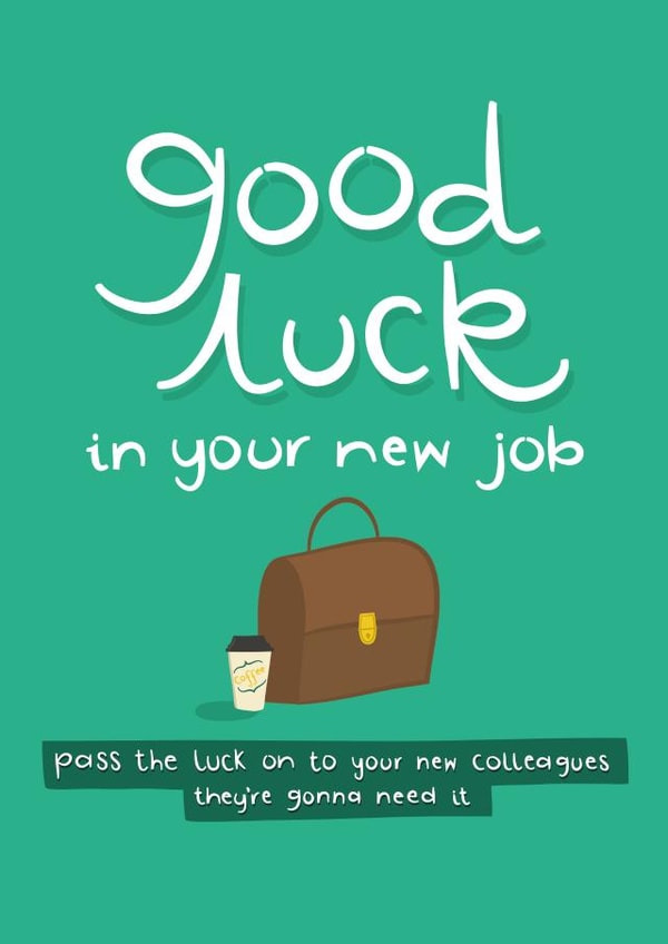 good luck New Job Card 10808 created by The Happy Life Balance Co.