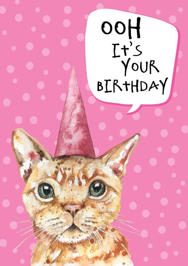 cat Female Birthday Card 8294 created by Dotty Dog Art