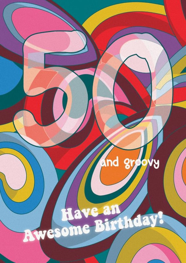 50th groovy Birthday Card 10231 created by Uniquely Yours