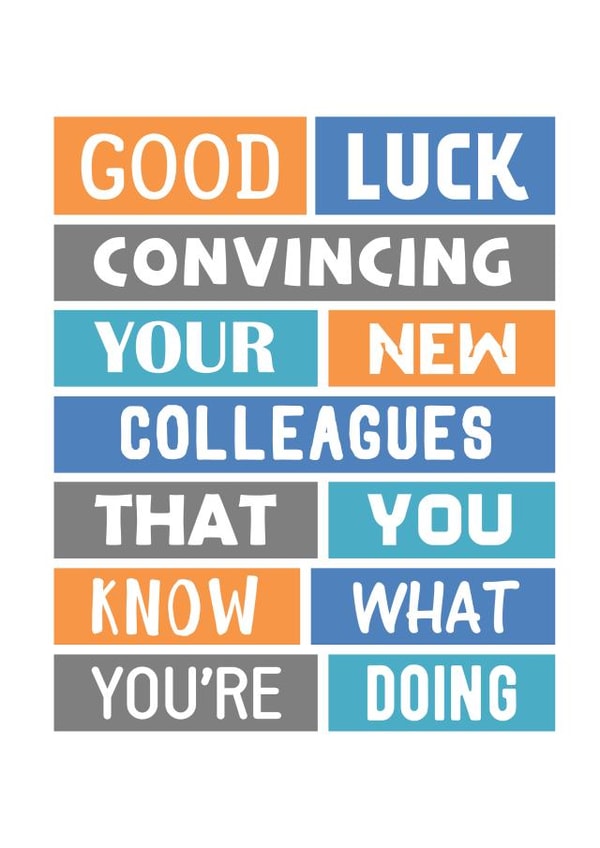 Funny New Job Card For Colleague - Sarcastic Card For Coworker created by SixElevenCreations