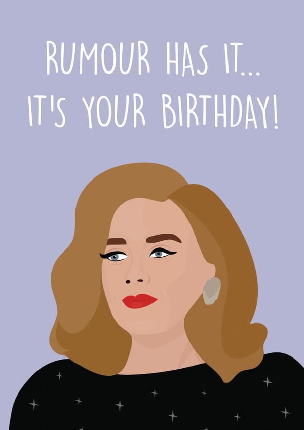 Adele Celebrity Birthday Card 7332 created by Rumble Cards