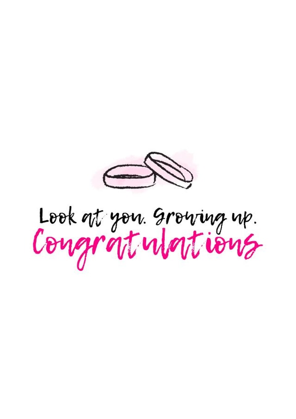 Look at you growing up - Funny typography card - Wedding or Engagement card created by Luke Peek