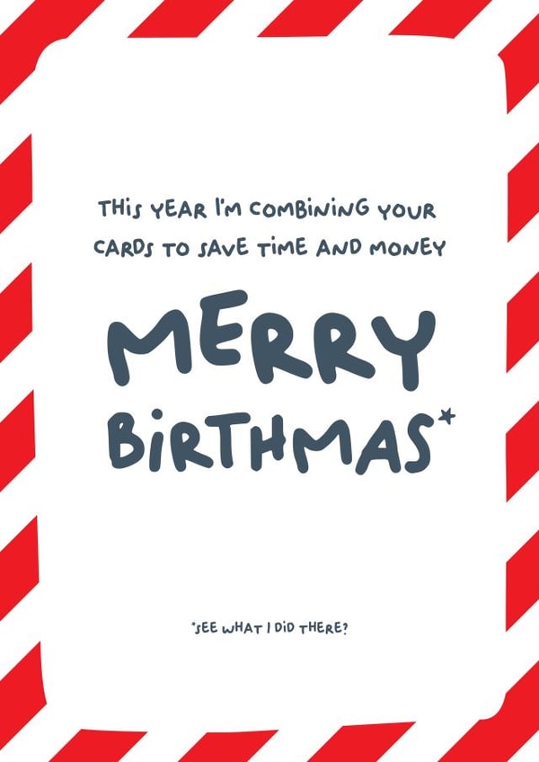 Merry Birthmas joint birthday and Christmas card created by PaperJam Print Co.