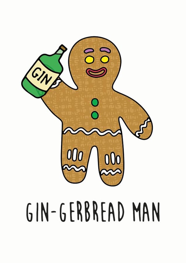 Gin-gerbread man card created by Peabody Studio