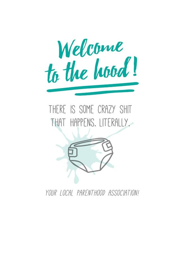 Cheeky Rude New Baby Card 26940 created by Prairie Chick Prints