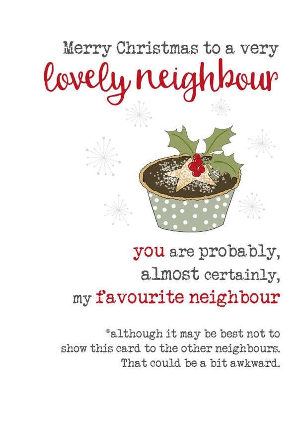 neighbour Funny Christmas Card 2718 created by Dandelion Stationery