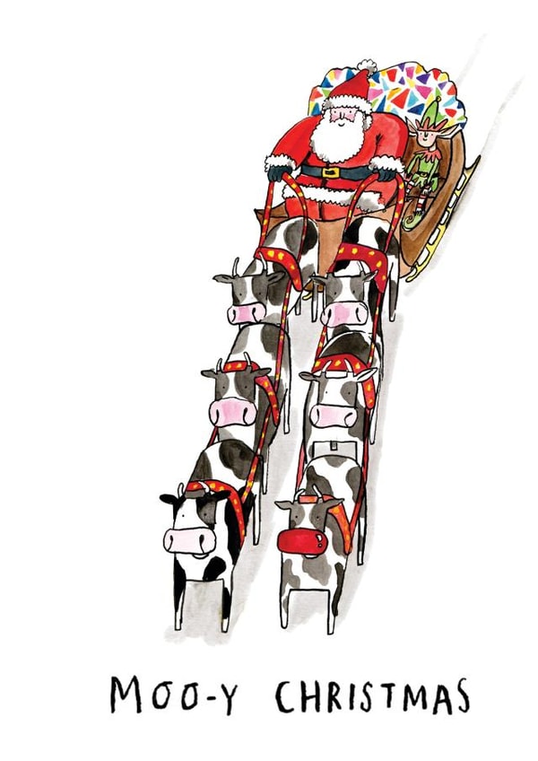 Mooey moo Christmas Card 5523 created by Jelly Armchair