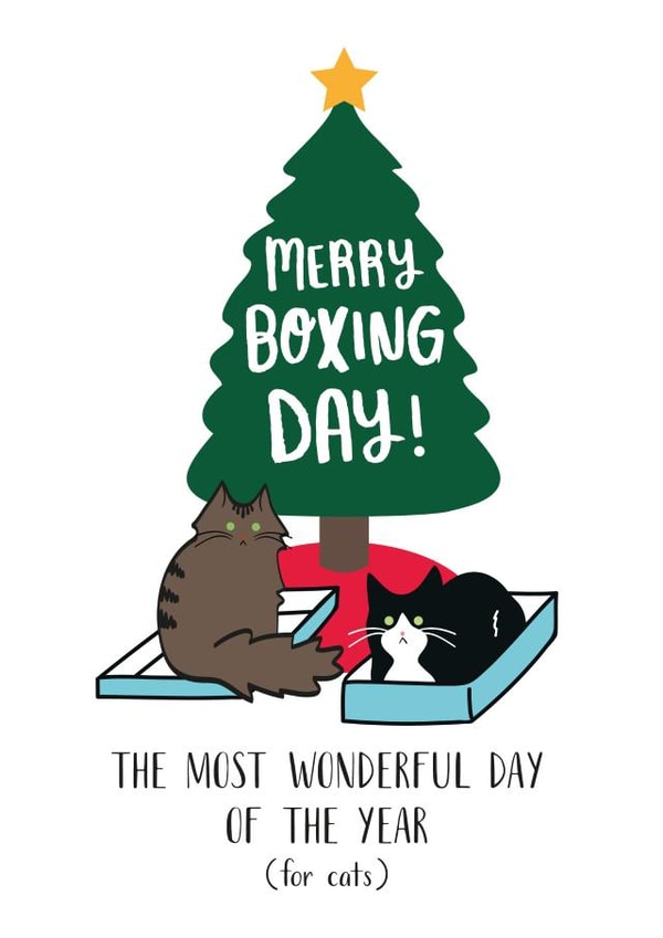 merry boxing Christmas Card 32199 created by Miümi Cat
