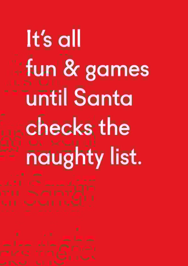 It's all fun and games funny Christmas card created by Twin Pines Creative