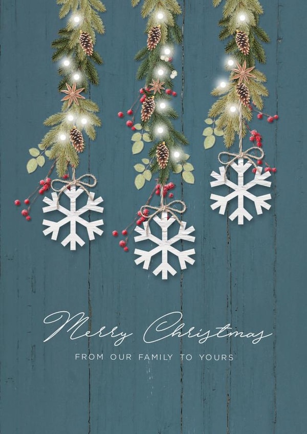 rustic country Christmas Card 2431 created by Lucy Ledger