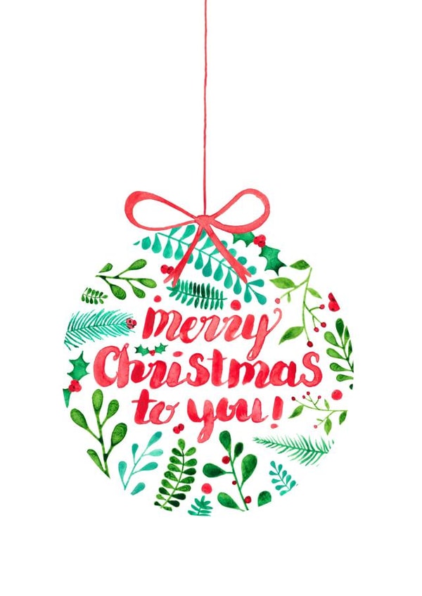 xmas bauble Christmas Card 7968 created by Elena O'Neill