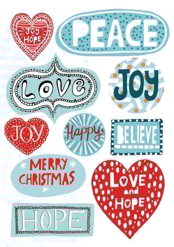 Typography arty Christmas Card 34290 created by YouBloom