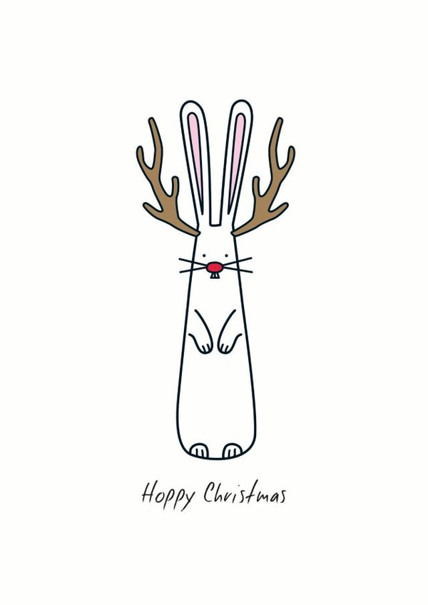 hoppy bunny Christmas Card 27357 created by Hoppy Bunnies