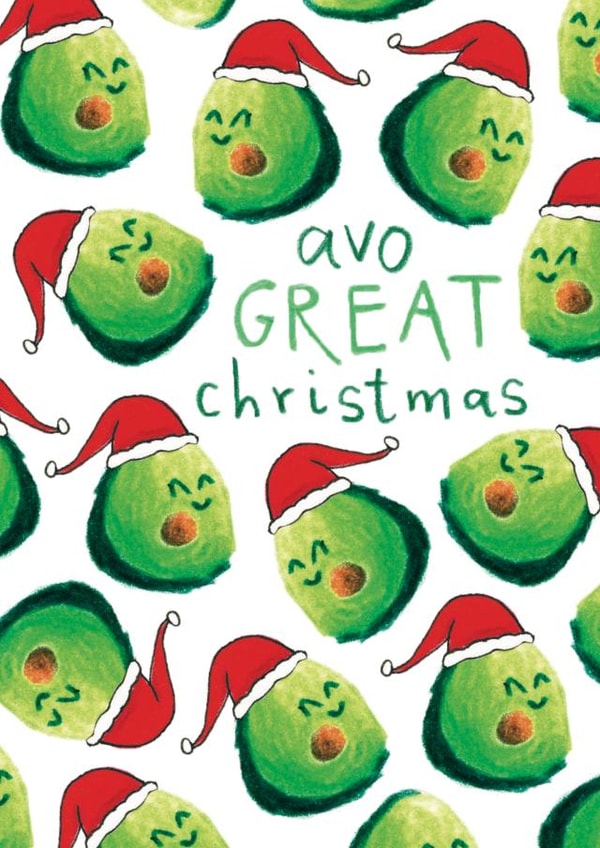 avocado holly Christmas Card 27204 created by Odd Socks
