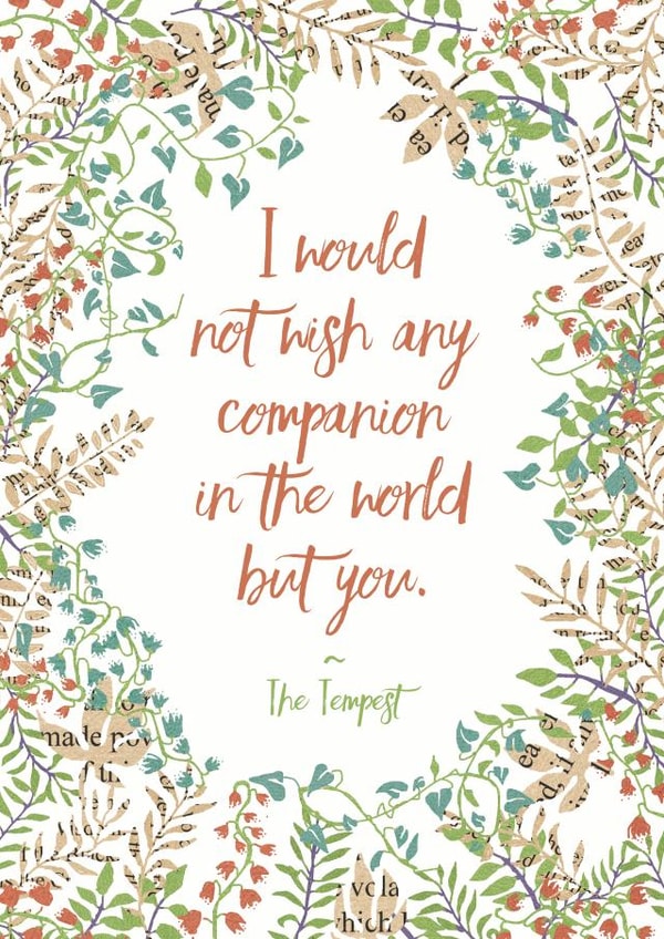 shakespeare book Love & Friendship Card 5461 created by Bookishly